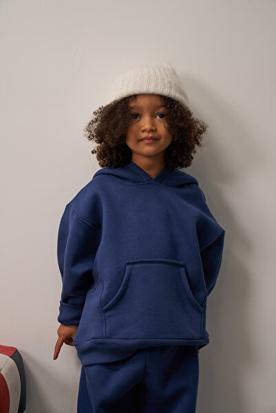 Oh La La Koala For Little Ones Синя суитшърт с качулка и джобове тип „кенгуру“