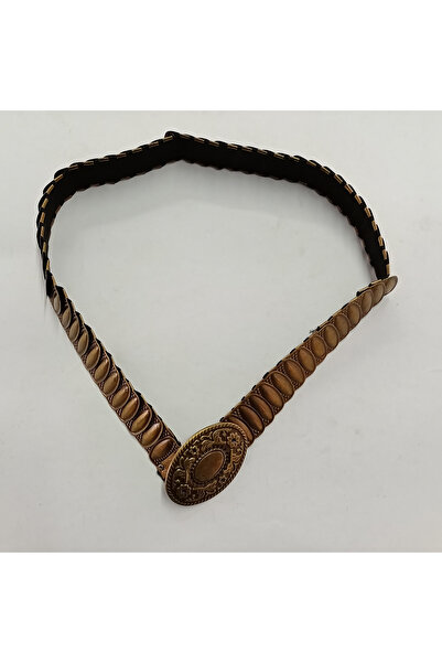 AĞIRSOY Elastic Women's Shoes Belt I, Metal Sequins, Antique Length 70 Cm, Mo...