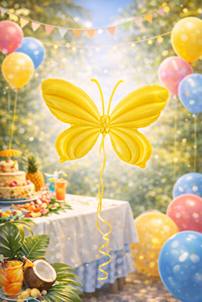 Happyewent Yellow Butterfly Foil Balloon – Packaged (47.5X59.5 cm)