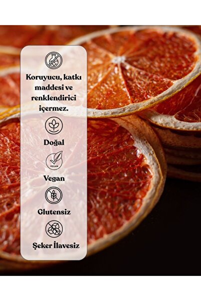 calimyrna %100 Natural Air-Dried Greyfurt Kurusu, Katkısız Koruyucusuz Sağlıklı Atıştırmalık - 100g