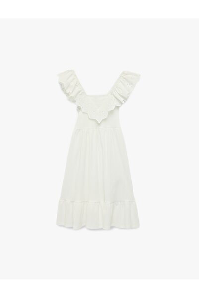 Koton Κοριτσίστικο Φόρεμα 6SKG80024AK ΕΚΡΟΥ