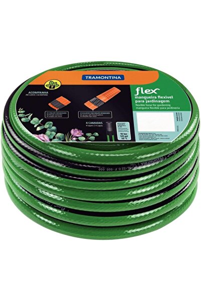 TRAMONTINA Pvc Hose w/Hitch & Flex 50ft Green, Made Brazil 79167150