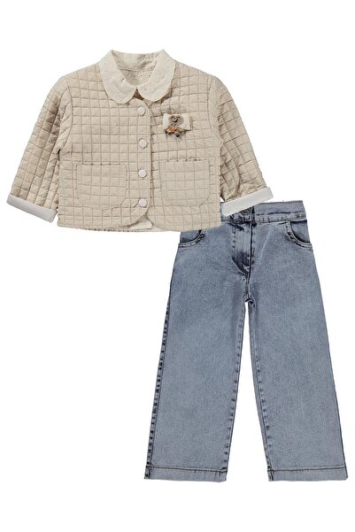 Obelia Κοριτσίστικο Σετ με Ζακέτα και Πουκάμισο για 2-5 Ετών - Μπεζ