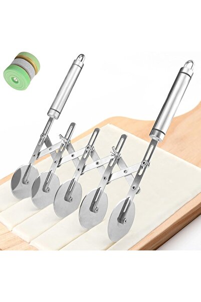 Arabest 5 Wheel Pastry Cutter,Dough Cutter Roller Stainless Steel Pizza Slice...