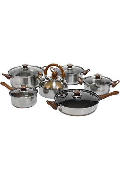 Arabest 6 Pieces Pots and Pans Set, Dishwasher Safe Stainless Steel Kitchen C...