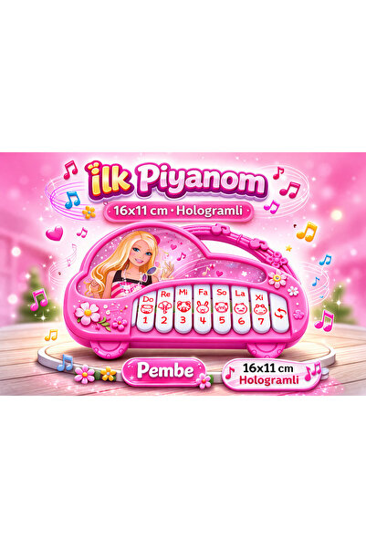 Ayver 16x11 İLK PİYANOM PİLLİ PİYANO OYUNCAK PEMBE PİL DAHİLDİR