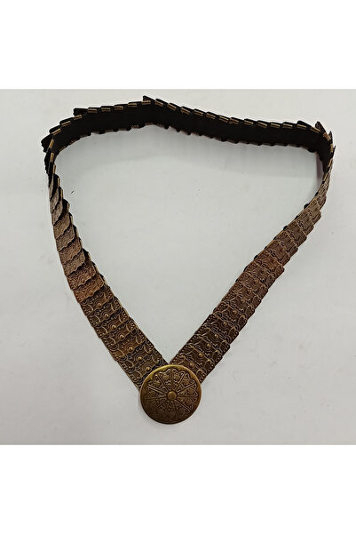 AĞIRSOY Elastic Women's Shoes Belt I, Metal Sequins, Antique Length 70 Cm, Mo...