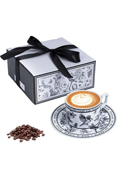 Arabest Ceramic Coffee Cup and Saucer Set, Vintage Floral Design for Espresso...