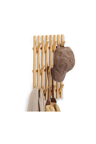 zeller Hawaii Bamboo Coat Rack, 11 Hooks, 25.5 x 3.5 x 50 cm