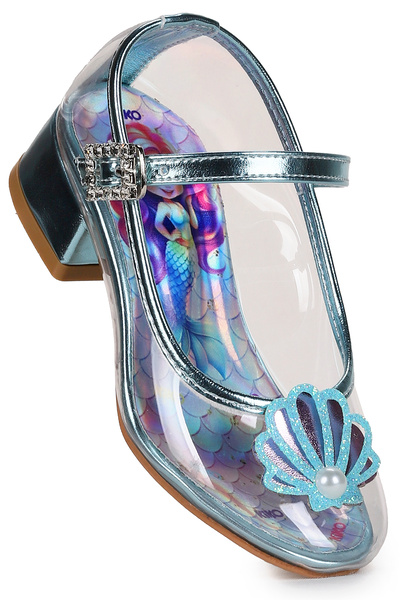 Kiko Kids Pantofi de seară cu toc pentru fete, model sirenă, transparenți