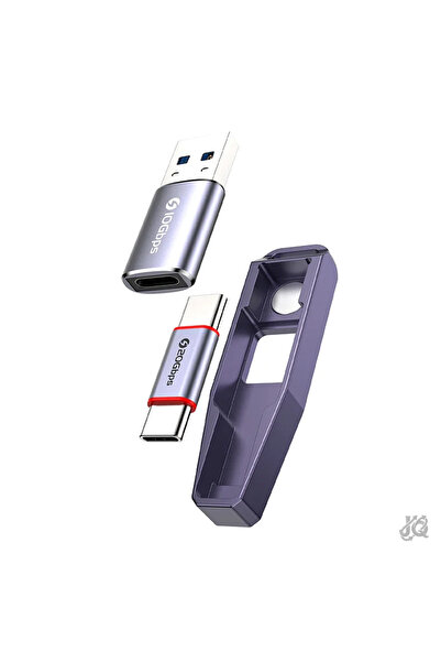 JEYI 2in1 Manyetik USB OTG 60W Destekli Adaptör Seti | 20GBPS Type-C & 10GBPS...