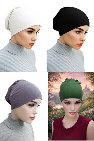 ALDAIYR 4 bucăți de hijab-uri tip bone fit, cu inserție de țeavă