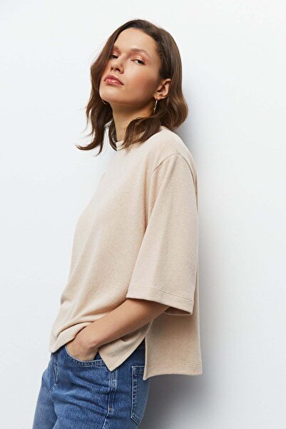 urban focus Sıfır Yaka Oversize T-Shirt