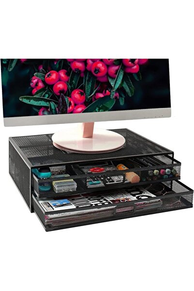 Arabest Computer Monitor Stand with Drawer,Desktop Storage Organizer with Dra...