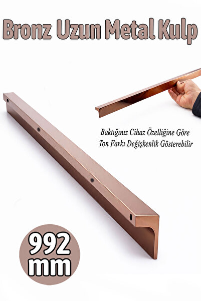 Badem10 Lada Metal Flat Bronze Drawer Cabinet Handle 992 mm Modern Stylish Du...