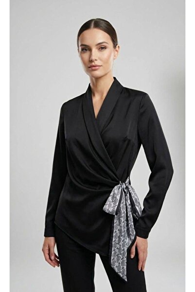 Serpirella Butik بأزرار على الجهتين فوشال بأربطة بلوزة