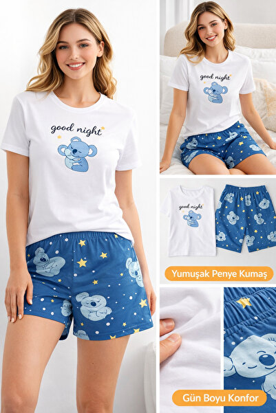 Melff Women's Shorts Pajama Set Combed Cotton Comfortable Summer Home Wear