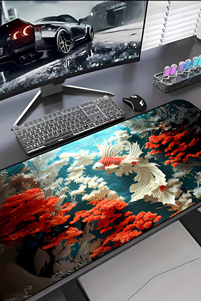 Charmbi Koi Fish Procontrol Mouse Pad 30X70 Gaming Mousepad Non-Slip Sole Gra...