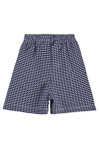 Civil Boys Horizontal Wavy Striped Shorts for 2-5 Years Old - Navy Blue