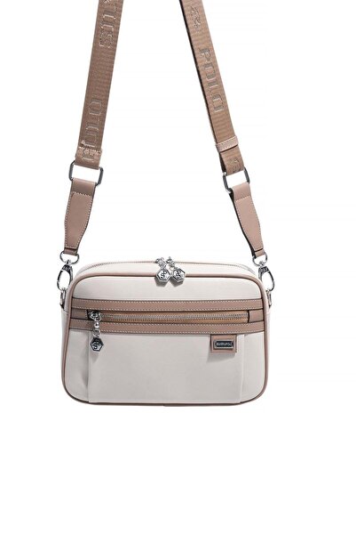Silver Polo Silver & Polo SP1280 Kadın Çapraz Çanta Düz Bej-Latte