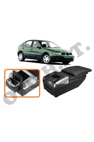 OTO H.İ.T. SEAT LEON MK1 UYUMLU BARDAKLIKLI LÜKS KOL DAYAMA KOLÇAK SİYAH İTHAL.