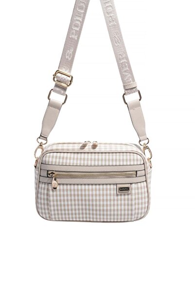 Silver Polo Silver & Polo SP1280 المرأة حقيبة عابرة للجسم قماش منقش خط مربع ر...