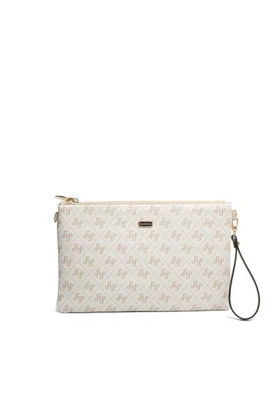 Silver Polo Silver & polo sp1034 women's portfolio & clutch monogram beige-sa...