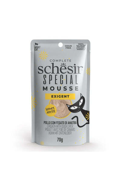 Schesir Special Mousse Exigent for Cat Chicken With Duck Liver Wet Food