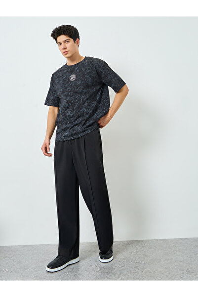 Take Two By Styli Men Black Straight Leg Pants with Drawstring