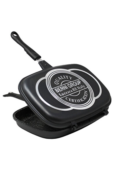 Berni Διπλό τηγάνι σχάρας Group-Sanity Stone, 36x25x7,5 cm, αλουμίνιο, ανθρακί