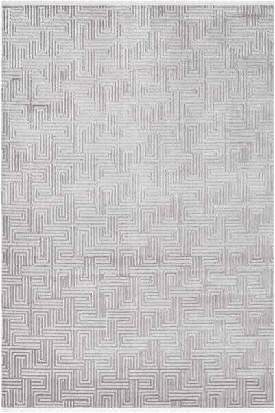 Karmen Halı Jade JD009G Gri Halı Modern Desenli Triko Akrilik Pamuk Tabanlı K...