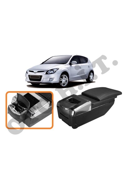 OTO H.İ.T. HYUNDAİ İ30 MK1 UYUMLU BARDAKLIKLI LÜKS KOL DAYAMA KOLÇAK SİYAH İT...