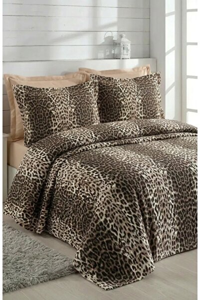 miar home perde tekstil Leopard Printed Pieces Double Pique Bedspread Set 6 P...