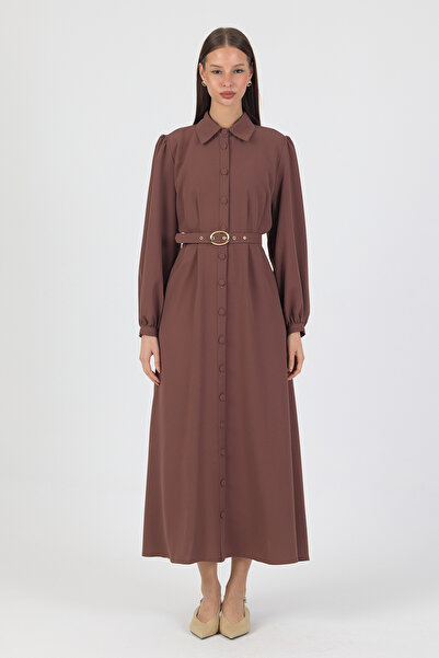VAVİNOR Mono Belt Piece Dress - Mink