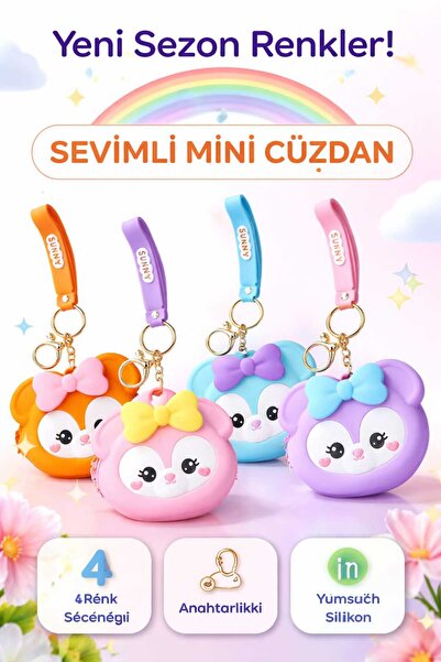 Bittox Renkli Sevimli Mini Cüzdan Anahtarlık-Yumuşak Silikon Pratik Kullanım ...