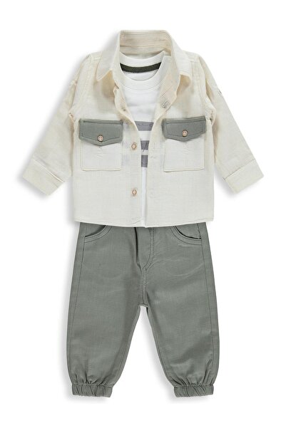 Concept. قميص مفهوم ثلاث قطع من 6-18 شهرًا - أخضر 9-12 شهرًا