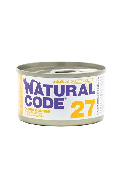 Natural Code 27 طعام قطط رطب بنكهة التونة والسوريمي في الجيلي 85 غرام