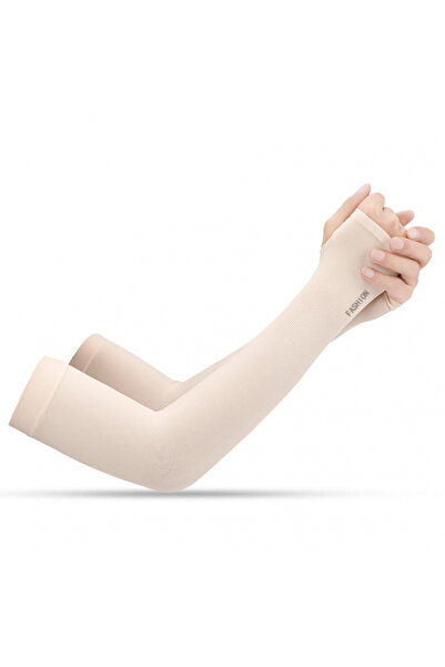 MaffStuff Set of 2 Unisex UV Protection Arm Sleeves Beige