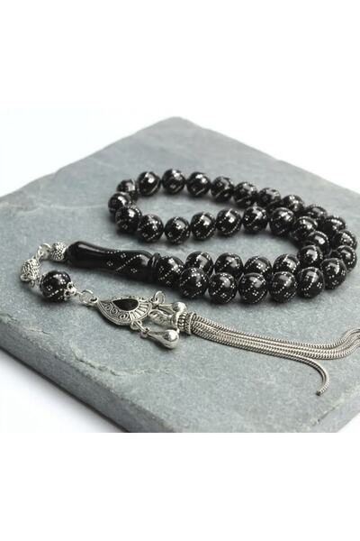 BlackCraft Oltu Stone Twist Sphere Cut Rosary