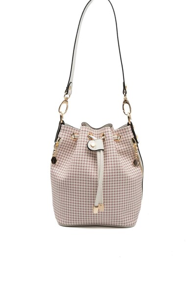 Silver Polo Silver & polo sp1137 women's Shoulder Bag goose foot Plaid burgun...