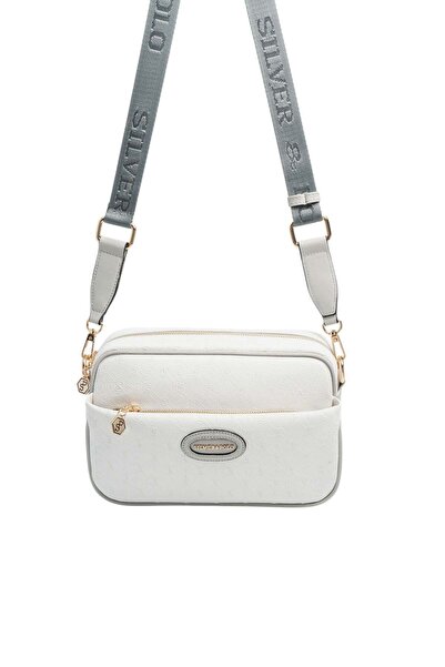 Silver Polo Silver & Polo Sp1267 Women's Crossbody Bag Logo White-Grey