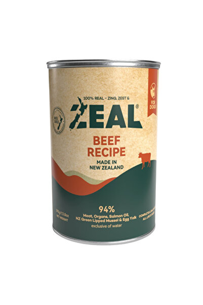Zeal Pet Food طعام الكلاب الرطب زيل بنكهة لحم البقر الخالي من الحبوب 390 غرام