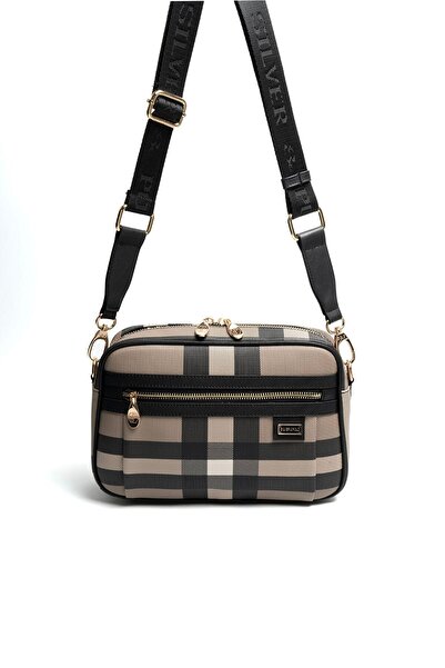 Silver Polo Silver & polo sp1280 women Crossbody Bag Plaid coffee-black