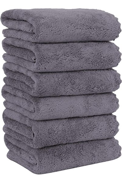 Arabest Microfiber Hand Towels, 6 Pack Quick Dry Coral Velvet Absorbent Towel...
