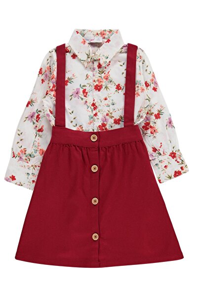 ZEYNEVA Timo Girls Shirt Skirt Set - Red