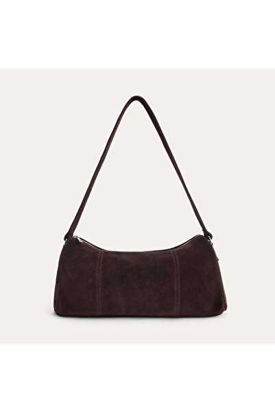 Mudo Sewing-Detailed Sü Suede E Leather L Bag