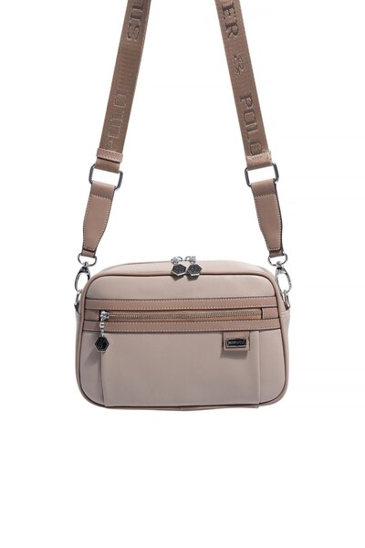 Silver Polo حذاء سيلفر آند بولو SP1280 نسائي حقيبة عابرة للجسم مسطح بلون بيج ...