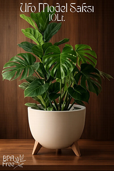 GİNZAMAİSON Ufo Model Saksı - 10Lt. Saksı - Yuvarlak Modern Saksı