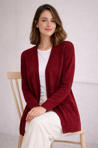 benguen Yazlık Pamuk Hırka R4551 Bordo