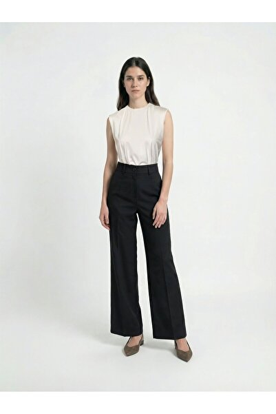ALLDAY Black-Ironed Palazzo Trousers